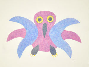 Pink Owl, drawing by Meelia Kelly