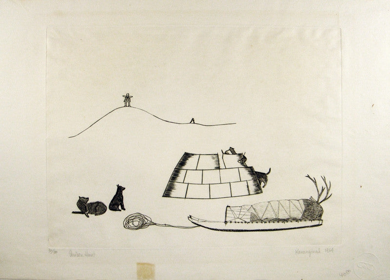 Caribou hunt by Kananginak Pootoogook