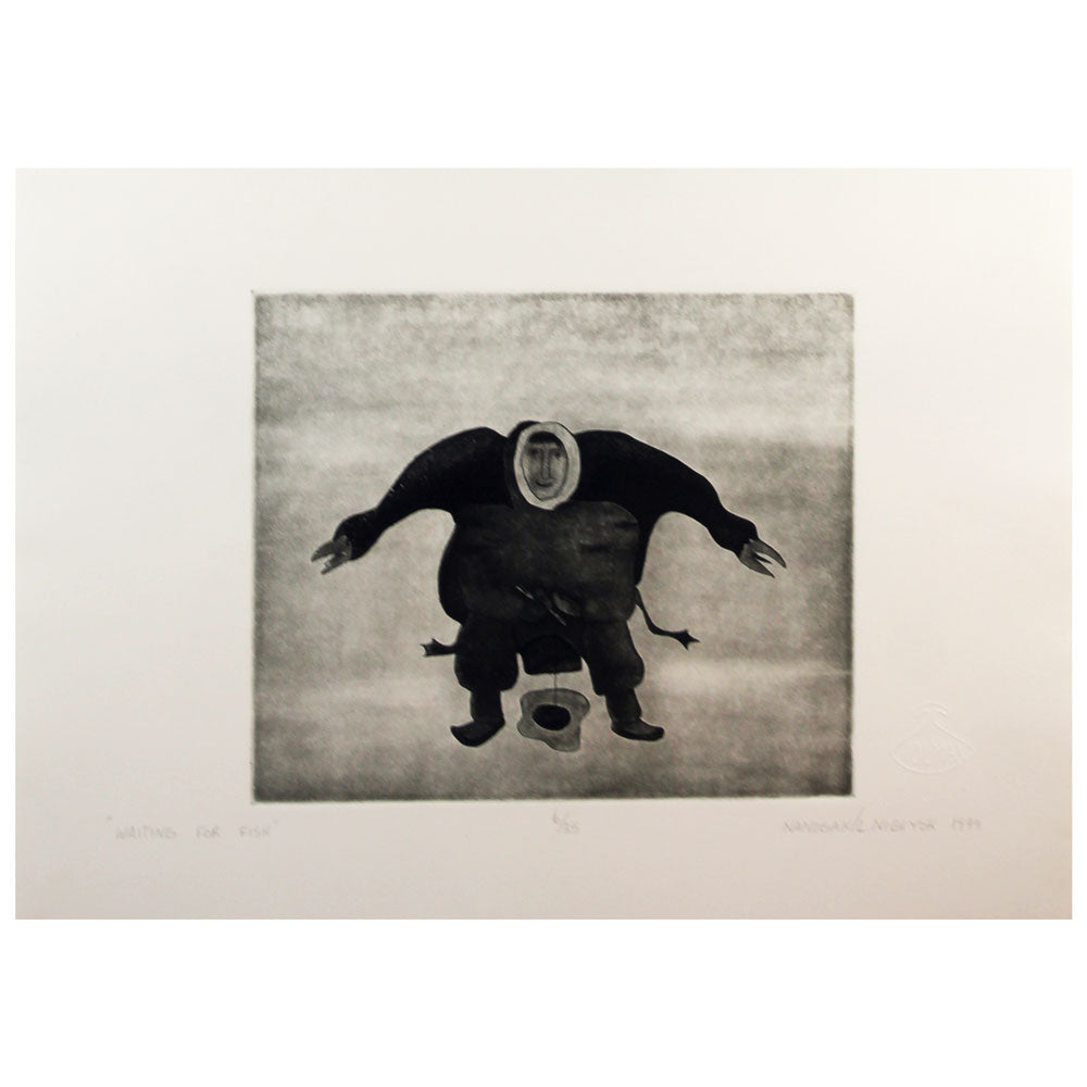 Waiting for fish by Agnes Nanogak