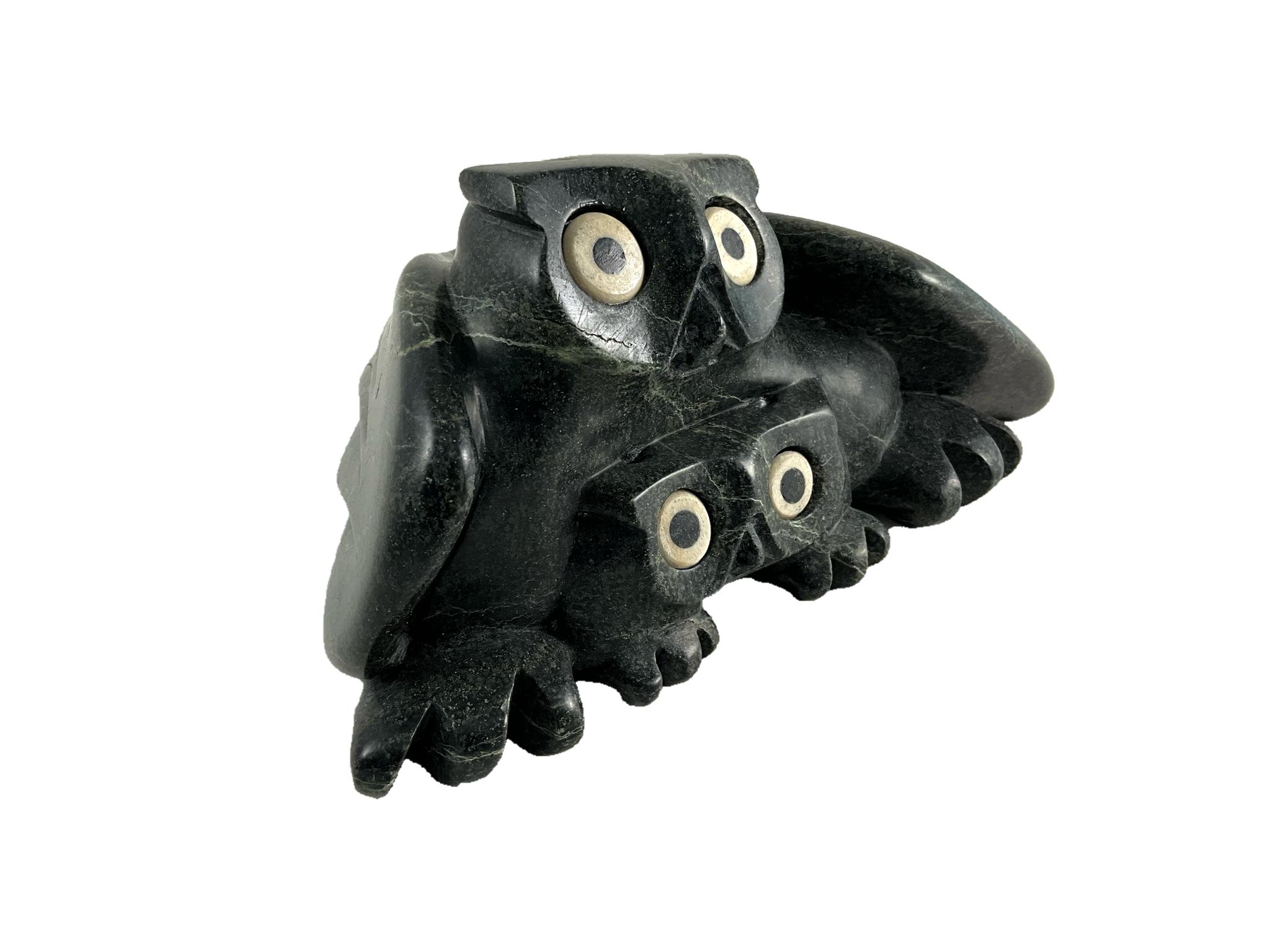 Owl protecting young by Joanasie Manning