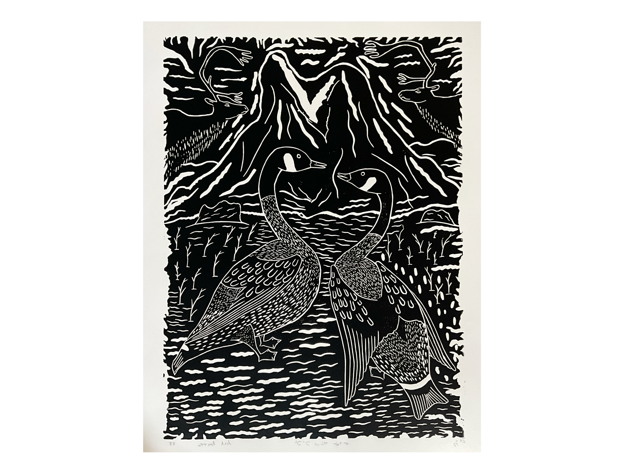 Geese and caribou by Aisa Amittu