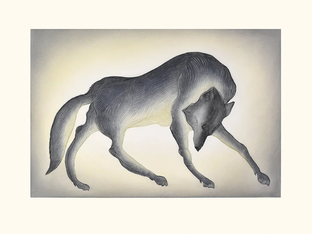 Impassioned Wolf by QUVIANAQTUK PUDLAT From the cape dorset inuit art print collection 2026