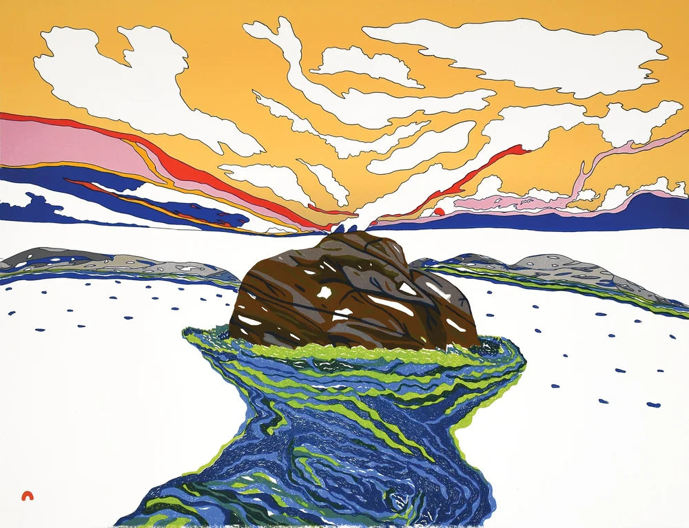 Ingirariniq (Strong Current) by OOLOOSIE SAILA From the cape dorset inuit art print collection 