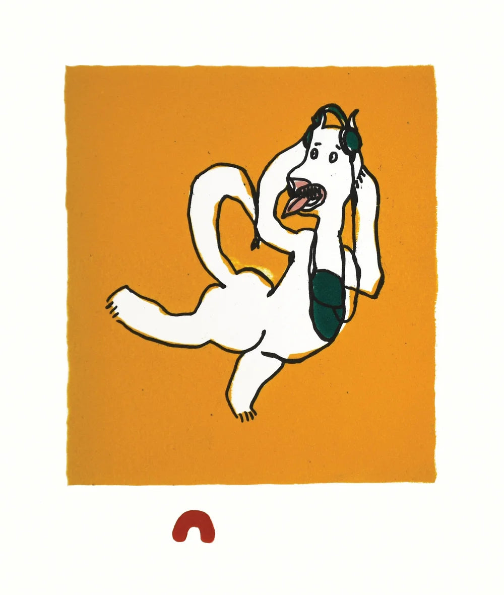 Tiriganniaq (Arctic Fox) by SHUVINAI ASHOONA  From the shuvinai ashoona squiggly animals 2026 inuit art collection 