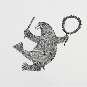 Drum Dancing Walrus by Axangayuk Shaa inuit art