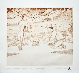 Picnic in Pangnirtung by Andrew Qappik inuit art