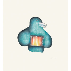 Accordion Player, Malaija Pootoogook, Cape Dorset, Inuit art, Art inuit, Eskimo art, gravures inuit, inuit print, eskimo print, 2016, print, collection