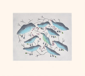 Birds eating Berries by MALAIJA POOTOOGOOK