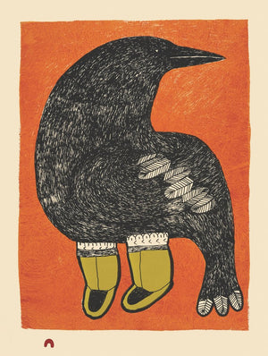 Corbeau peint par Ningiukulu Teevee