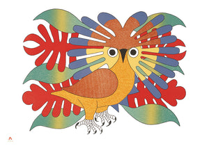 Sun Owl and Foliage par Kenojuak Ashevak NOTES DE MERCI EN BOÎTE