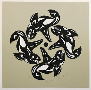 Orcas at Play by Susan Point